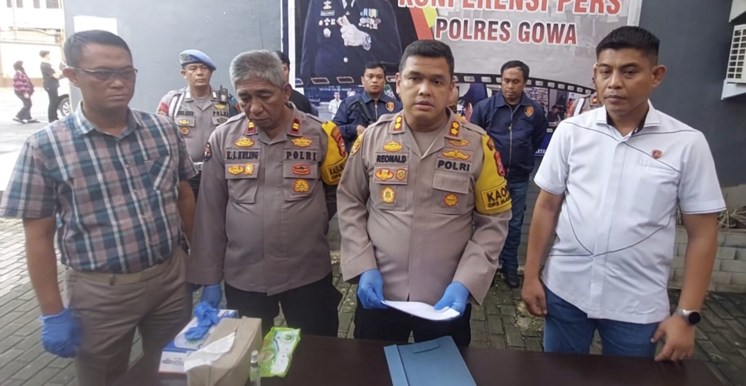 Polres Gowa Gelar Press Release Pengungkapan Kasus Persetubuhan Terhadap Anak Kandung 